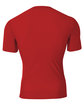 A4 Youth Short Sleeve Compression T-Shirt scarlet ModelBack