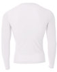 A4 Youth Long Sleeve Compression Crewneck T-Shirt white ModelBack