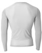 A4 Youth Long Sleeve Compression Crewneck T-Shirt silver ModelBack