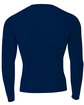 A4 Youth Long Sleeve Compression Crewneck T-Shirt navy ModelBack