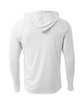 A4 Youth Long Sleeve Hooded T-Shirt white ModelBack