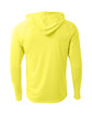 A4 Youth Long Sleeve Hooded T-Shirt safety yellow ModelBack