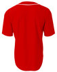 A4 Youth Short Sleeve Full Button Baseball Jersey scarlet red ModelBack