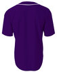 A4 Youth Short Sleeve Full Button Baseball Jersey purple ModelBack