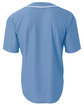 A4 Youth Short Sleeve Full Button Baseball Jersey light blue ModelBack