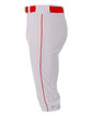 A4 Youth Baseball Knicker Pant white/ scarlet ModelSide
