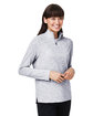 North End Ladies' Eclipse Jacquard Quarter-Zip platinum heather ModelQrt