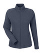 North End Ladies' Spirit Textured Full-Zip classic navy hth OFFront