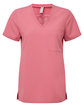 Onna By Premier Ladies' Limitless V-Neck Stretch Scrub Top calm pink OFFront