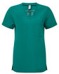 Onna By Premier Ladies' Limitless V-Neck Stretch Scrub Top clean green OFFront