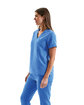 Onna By Premier Ladies' Limitless V-Neck Stretch Scrub Top ceil blue ModelQrt