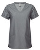 Onna By Premier Ladies' Invincible V-Neck Stretch Scrub Top dynamo grey OFFront