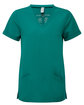 Onna By Premier Ladies' Invincible V-Neck Stretch Scrub Top clean green OFFront