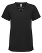 Onna By Premier Ladies' Invincible V-Neck Stretch Scrub Top black OFFront