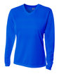 A4 Ladies' Birds-Eye Mesh Long Sleeve V-Neck T-Shirt  