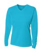 A4 Ladies' Birds-Eye Mesh Long Sleeve V-Neck T-Shirt  