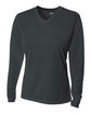 A4 Ladies' Birds-Eye Mesh Long Sleeve V-Neck T-Shirt  