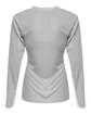 A4 Ladies' Long-Sleeve Sprint V-Neck T-Shirt silver ModelBack