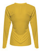 A4 Ladies' Long-Sleeve Sprint V-Neck T-Shirt gold ModelBack