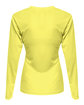 A4 Ladies' Long-Sleeve Sprint V-Neck T-Shirt safety yellow ModelBack