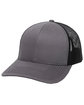 Outdoor Cap Structured Trucker With Solid Mesh Back Hat charcoal/ black ModelQrt