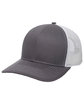 Outdoor Cap Structured Trucker With Solid Mesh Back Hat charcoal/ white ModelQrt