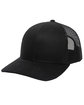 Outdoor Cap Structured Trucker With Solid Mesh Back Hat black/ black ModelQrt