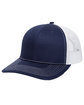 Outdoor Cap Structured Trucker With Solid Mesh Back Hat navy/white ModelQrt