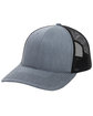 Outdoor Cap Structured Trucker With Solid Mesh Back Hat hthrd grey/ blk ModelQrt