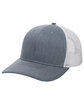 Outdoor Cap Structured Trucker With Solid Mesh Back Hat hthrd grey/ wht ModelQrt