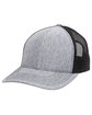 Outdoor Cap Structured Trucker With Solid Mesh Back Hat ln htrd gry/ blk ModelQrt