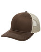 Outdoor Cap Structured Trucker With Solid Mesh Back Hat brown/ khaki ModelQrt