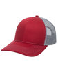 Outdoor Cap Structured Trucker With Solid Mesh Back Hat cardinal/ grey ModelQrt