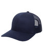 Outdoor Cap Structured Trucker With Solid Mesh Back Hat navy/ navy ModelQrt