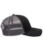 Outdoor Cap Structured Trucker With Solid Mesh Back Hat black/ charcoal ModelSide