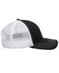 Outdoor Cap Structured Trucker With Solid Mesh Back Hat black/ white ModelSide