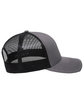 Outdoor Cap Structured Trucker With Solid Mesh Back Hat charcoal/ black ModelSide