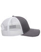 Outdoor Cap Structured Trucker With Solid Mesh Back Hat charcoal/ white ModelSide