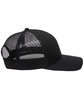 Outdoor Cap Structured Trucker With Solid Mesh Back Hat black/ black ModelSide