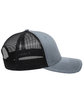 Outdoor Cap Structured Trucker With Solid Mesh Back Hat hthrd grey/ blk ModelSide