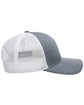 Outdoor Cap Structured Trucker With Solid Mesh Back Hat hthrd grey/ wht ModelSide