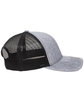 Outdoor Cap Structured Trucker With Solid Mesh Back Hat ln htrd gry/ blk ModelSide