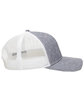 Outdoor Cap Structured Trucker With Solid Mesh Back Hat ln htrd gry/ wht ModelSide