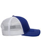 Outdoor Cap Structured Trucker With Solid Mesh Back Hat royal/ white ModelSide