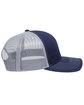 Outdoor Cap Structured Trucker With Solid Mesh Back Hat navy/ grey ModelSide