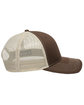 Outdoor Cap Structured Trucker With Solid Mesh Back Hat brown/ khaki ModelSide