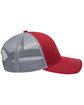 Outdoor Cap Structured Trucker With Solid Mesh Back Hat cardinal/ grey ModelSide