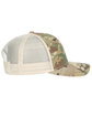 Outdoor Cap Structured Camo Trucker With Solid Mesh Back Hat multicam/ khaki ModelSide