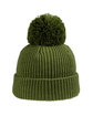 Outdoor Cap Oversized Watch Cap With Pom olive ModelBack