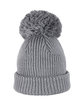 Outdoor Cap Oversized Watch Cap With Pom charcoal ModelBack